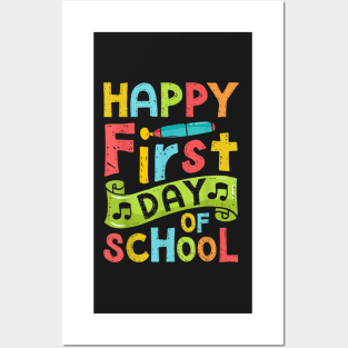 Happy First Day Of Schoo Men Women Teachers Students1 Posters and Art